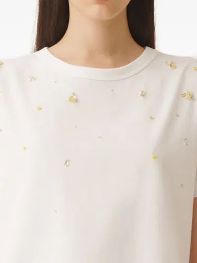 Fabiana Filippi Bead-embellished T-shirt In White
