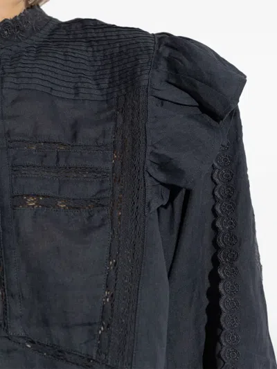 Allsaints Heather Ruffle Top In Blue