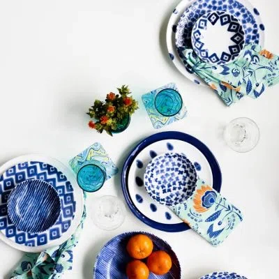 Vietri Santorini Dinnerware Collection In Blue,white