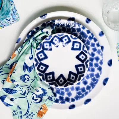 Vietri Santorini Dinnerware Collection In Blue,white
