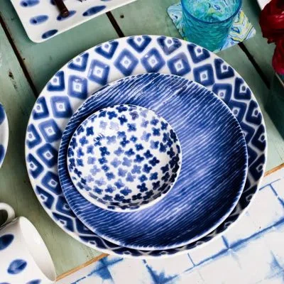 Vietri Santorini Dinnerware Collection In Blue,white