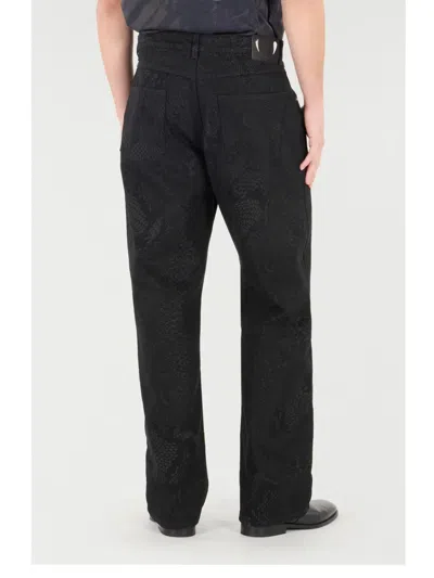 Roberto Cavalli Python-print Trousers In Black
