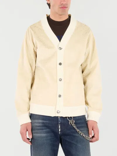 Roberto Cavalli Python-print Cardigan-style Sweatshirt In Neutrals