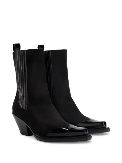 Alexandre Vauthier Suede Ankle Boots In Black