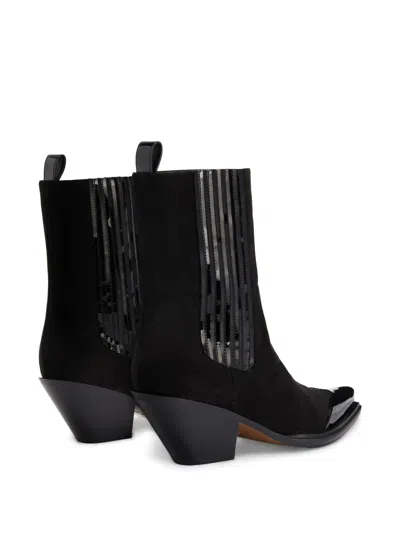 Alexandre Vauthier Suede Ankle Boots In Black