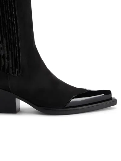 Alexandre Vauthier Suede Ankle Boots In Black
