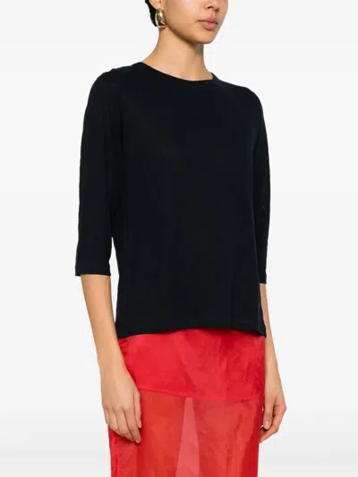 Allude Linen T-shirt In Blue