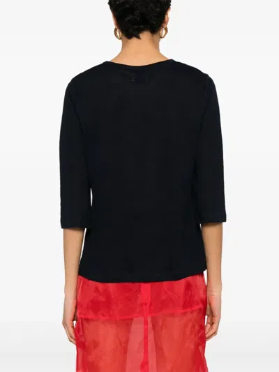 Allude Linen T-shirt In Blue