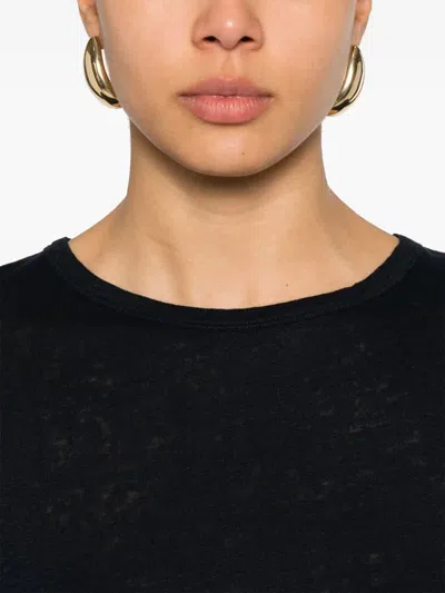 Allude Linen T-shirt In Blue