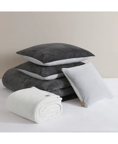 Ugg Brody Reversible 5-pc. Comforter Set, Twin/twin Xl In Charcoal