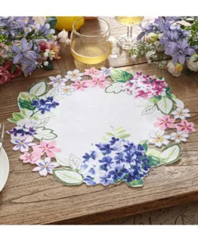 Elrene Hydrangea Cutwork Table Linen Collection In Lilac