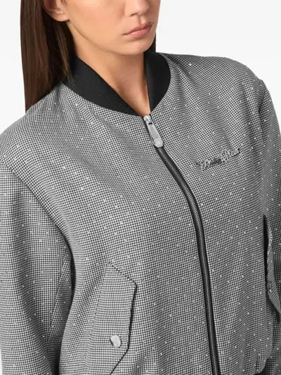 Philipp Plein Cropped Bomber Jacket In Black