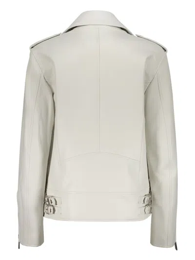 Dsquared2 Leather Jacket In Neutrals