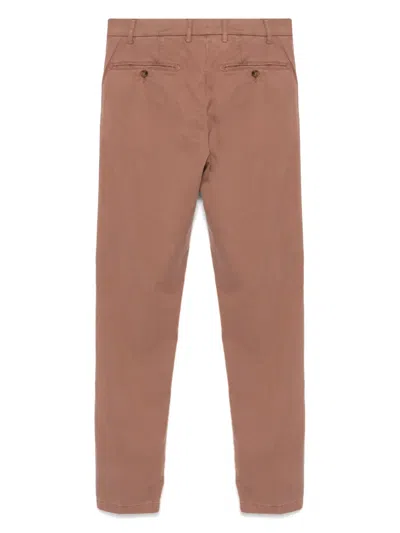 Canali Stretch-cotton Chino Trousers In Pink