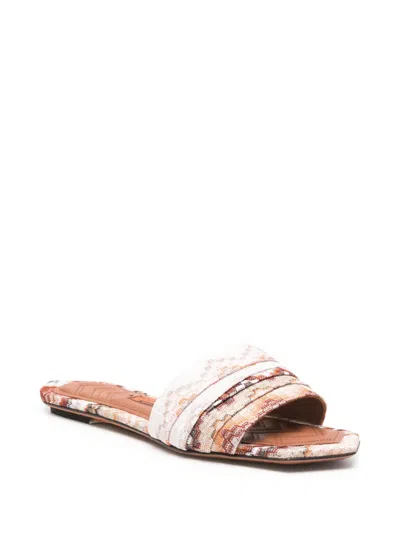 Missoni Woman Sandals Rust Size 8 Textile Fibers In Brown