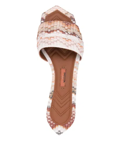 Missoni Woman Sandals Rust Size 8 Textile Fibers In Brown