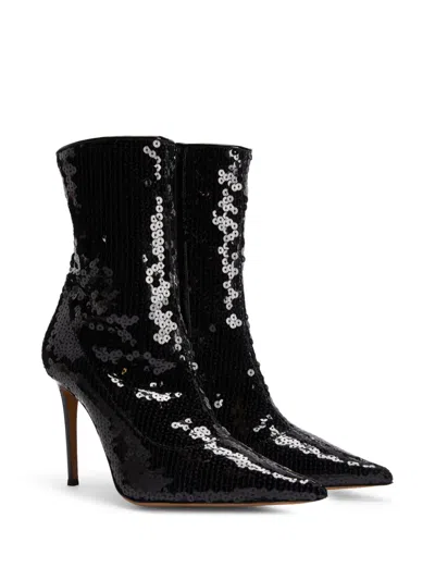 Alexandre Vauthier 100mm Sequin-embellished Boots In Black