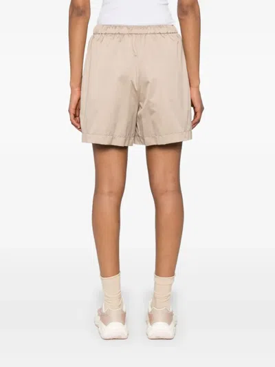 Fendi Logo-patch Shorts In Neutrals