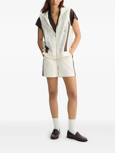 Liu •jo Embroidered Cotton Shorts In White