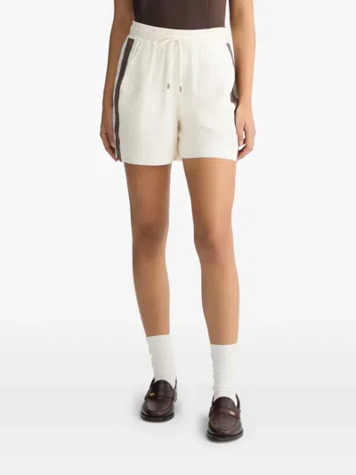 Liu •jo Embroidered Cotton Shorts In White