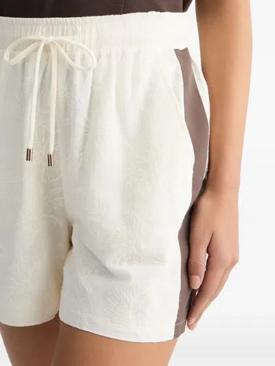 Liu •jo Embroidered Cotton Shorts In White