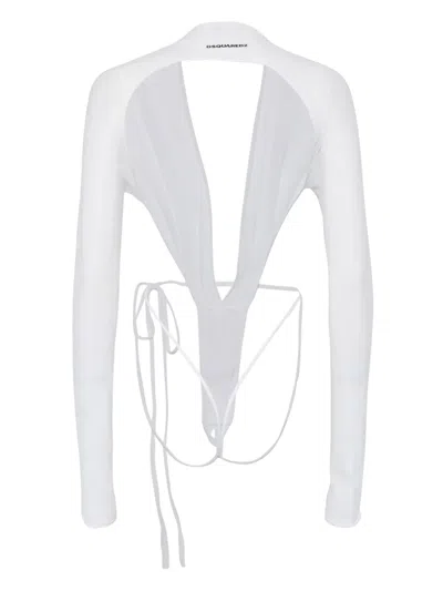 Dsquared2 Open-back Bodysuit In White