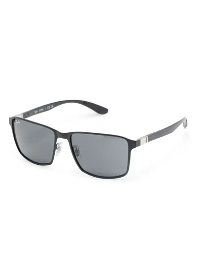 Ray Ban Rectangle-frame Sunglasses In Black