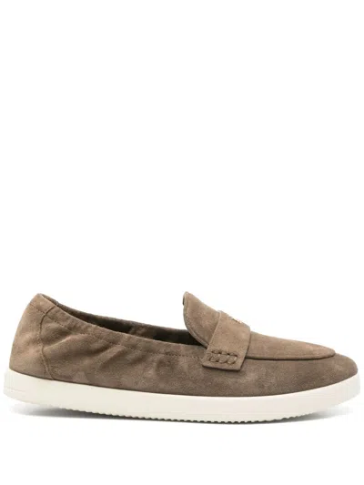 Tory Burch Slip-on Loafers With Suede Finish And Rubber Sole In Brown