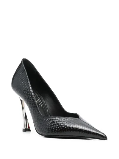 Mugler 95mm Grainy Leather Pumps In Black