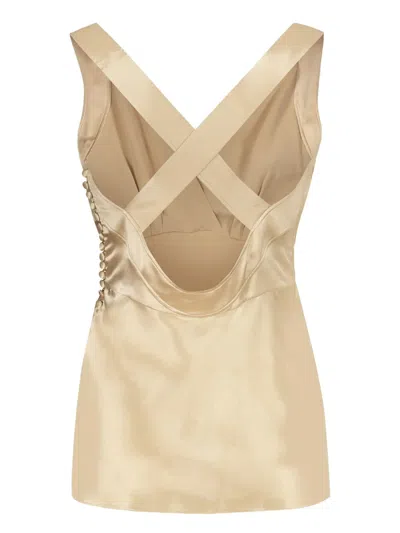 Khaite Oli Silk Top In Ecru