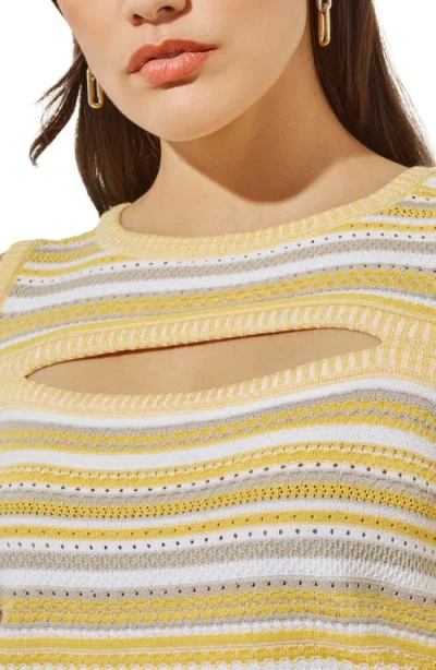 Ming Wang Cold-shoulder Top In Neutral