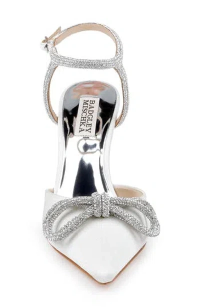 Badgley Mischka Collection Jasmine Pointed Toe Pump In White Crepe
