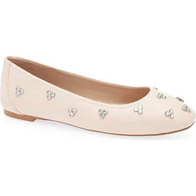 Stuart Weitzman Tammy Crystal Embellished Ballet Flat In Rosewater
