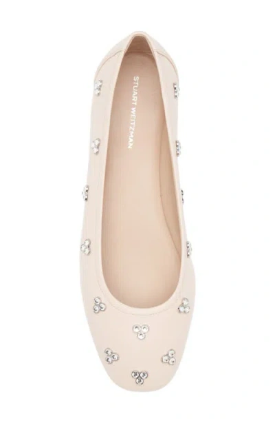 Stuart Weitzman Tammy Crystal Embellished Ballet Flat In Rosewater