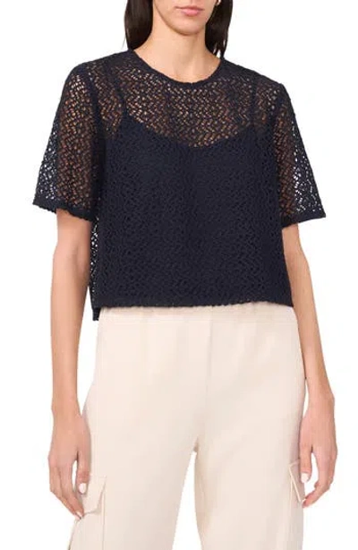 Halogen ® Geometric Openwork T-shirt In Ink