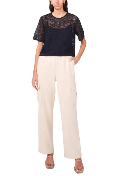 Halogen ® Geometric Openwork T-shirt In Ink