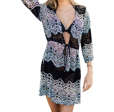 J Valdi Lace Tie Front Tunic In Black In Black