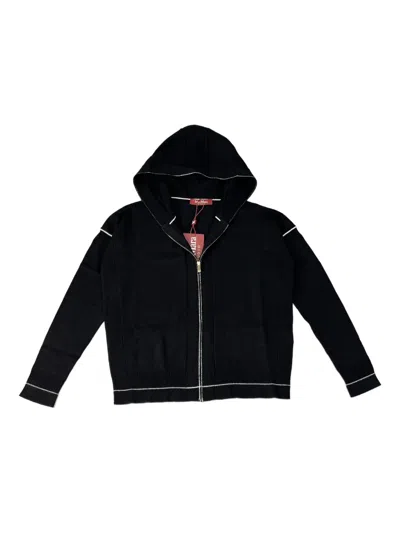 Max Mara Hooded Cardigan In Black