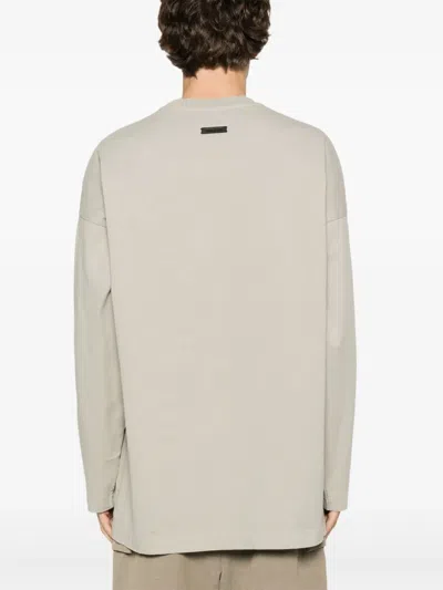 Fear Of God Grey T-shirt With Eternal Print On The Front And Logo Patch On The Back In Gray
