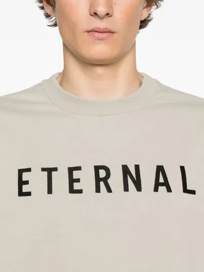 Fear Of God Grey T-shirt With Eternal Print On The Front And Logo Patch On The Back In Gray