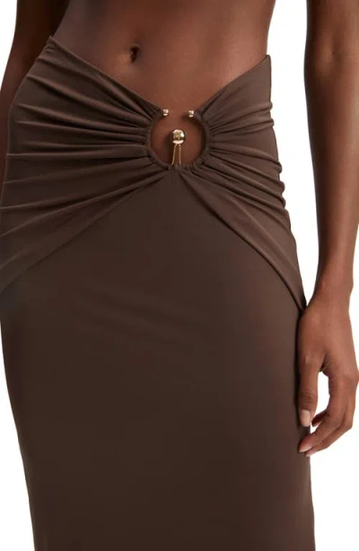 Bardot Neve Cuotut Maxi Skirt In Chocolate