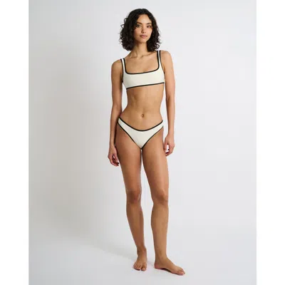 Onia Milly Bikini Bottoms In Egret/black