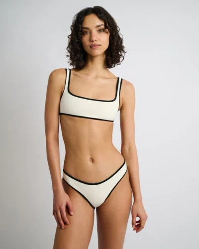 Onia Milly Bikini Bottoms In Egret/black