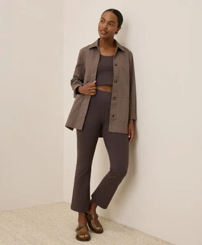 Pact On The Go-to Cropped Bootcut Legging Made With Organic Cotton In Chocolate Heather