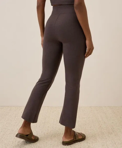 Pact On The Go-to Cropped Bootcut Legging Made With Organic Cotton In Chocolate Heather