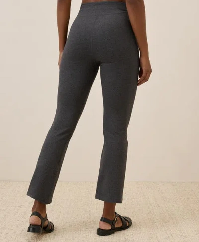 Pact On The Go-to Cropped Bootcut Legging Made With Organic Cotton In Charcoal Heather