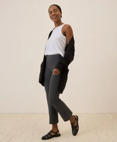 Pact On The Go-to Cropped Bootcut Legging Made With Organic Cotton In Charcoal Heather