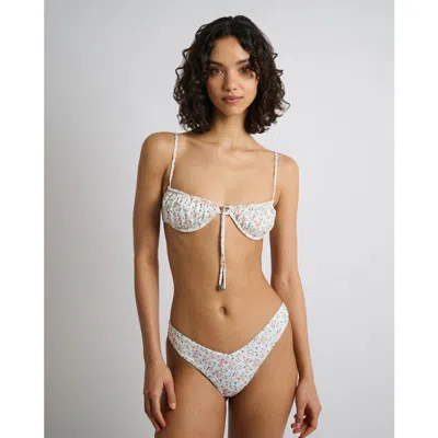 Onia Rose Bikini Top In White Multi