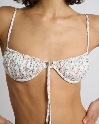 Onia Rose Bikini Top In White Multi