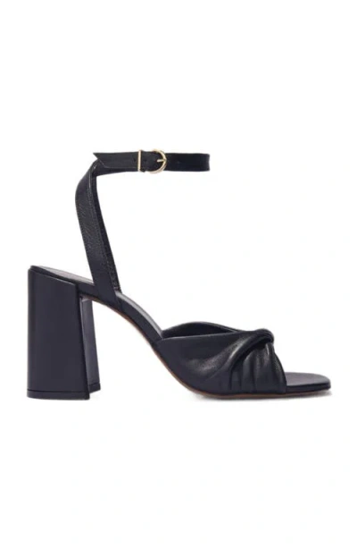 Maje Plain Leather Sandals With Heels In Noir